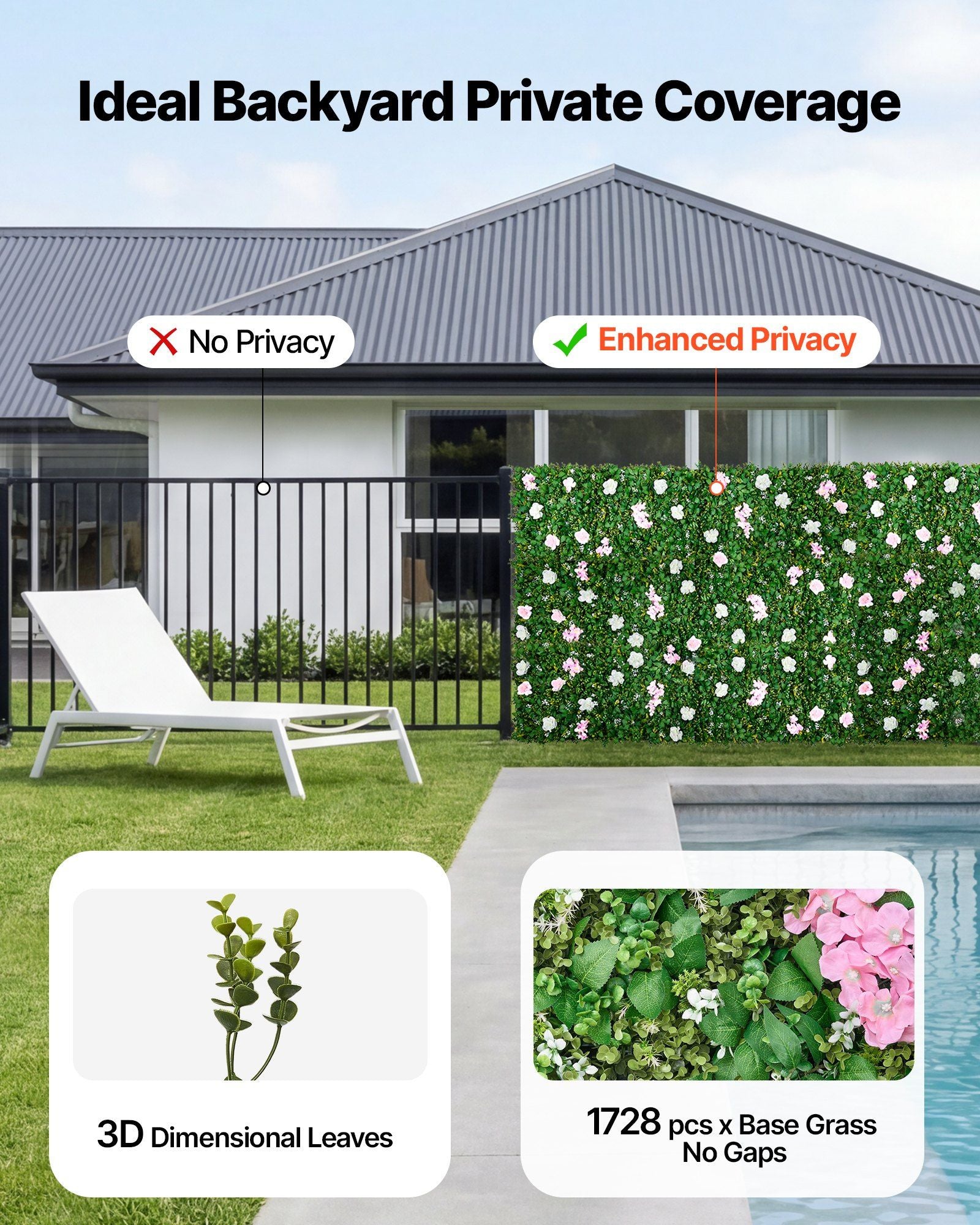 Artificial Luxury Flower Wall Backdrop, 2 PCS, Each Panel 61 x 243.8 cm, Gorgeous 3D Silk Floral Backdrop Pet V952-RZZWQPJSPJS3F1M0A001V0