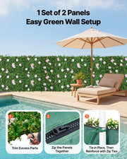 Artificial Luxury Flower Wall Backdrop, 2 PCS, Each Panel 61 x 243.8 cm, Gorgeous 3D Silk Floral Backdrop Pet V952-RZZWQPJSPJS3F1M0A001V0