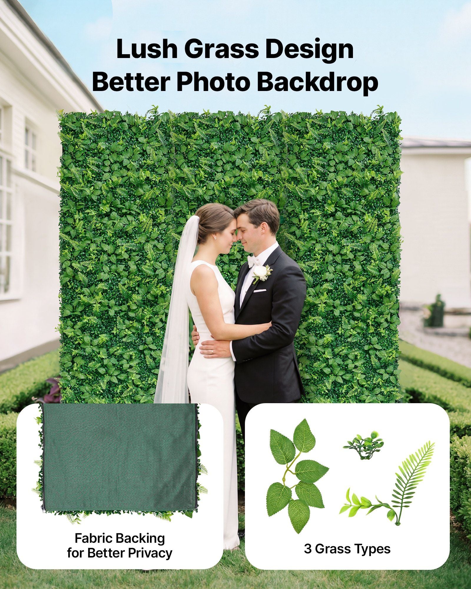 Artificial Plant Wall, 4 PCS 61 x 243.8 cm Artificial Boxwood Panels, Sun Protection Greenery Backdrop V952-RZZWQPJSPJS3I04L4001V0