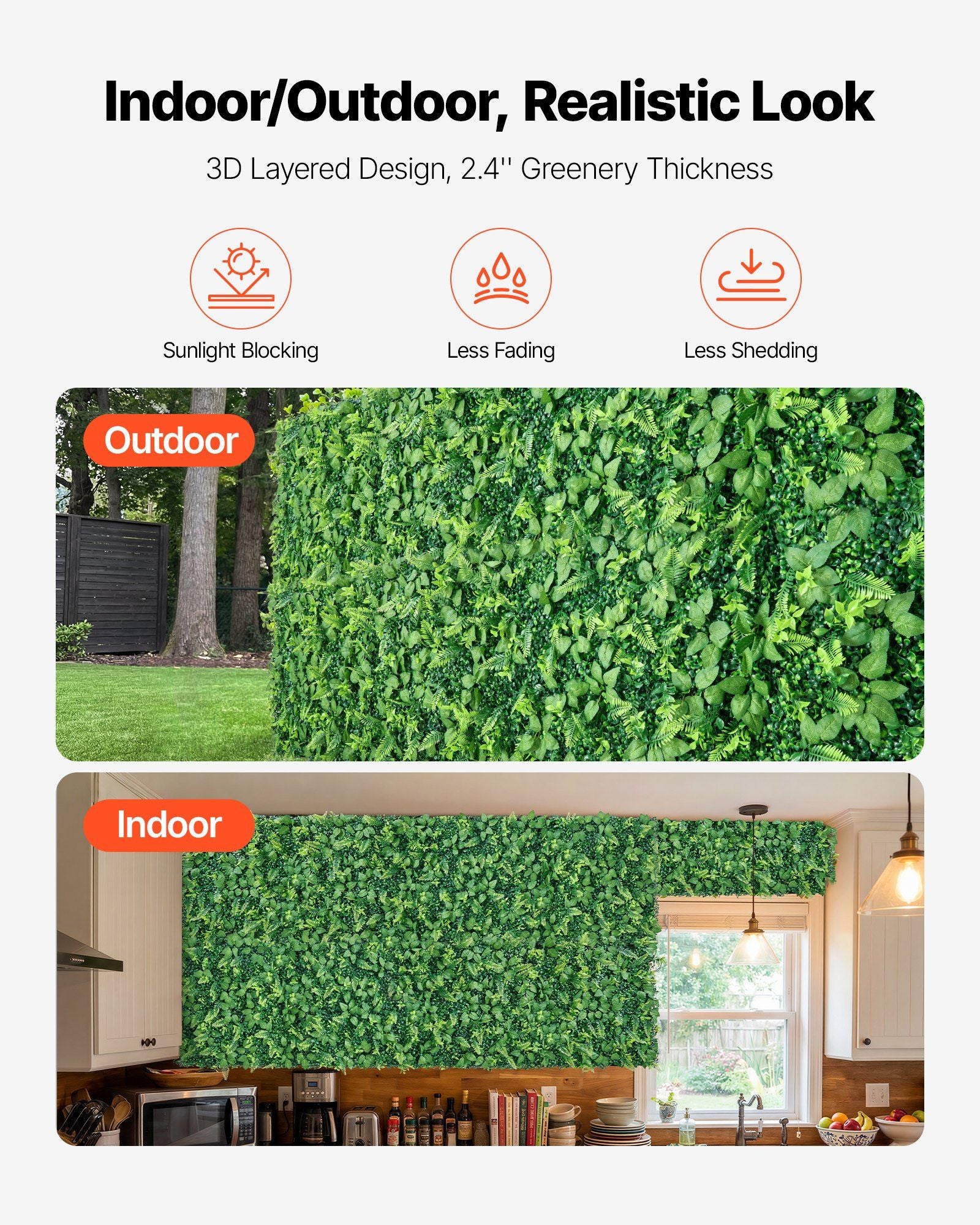 Artificial Plant Wall, 4 PCS 61 x 243.8 cm Artificial Boxwood Panels, Sun Protection Greenery Backdrop V952-RZZWQPJSPJS3I04L4001V0