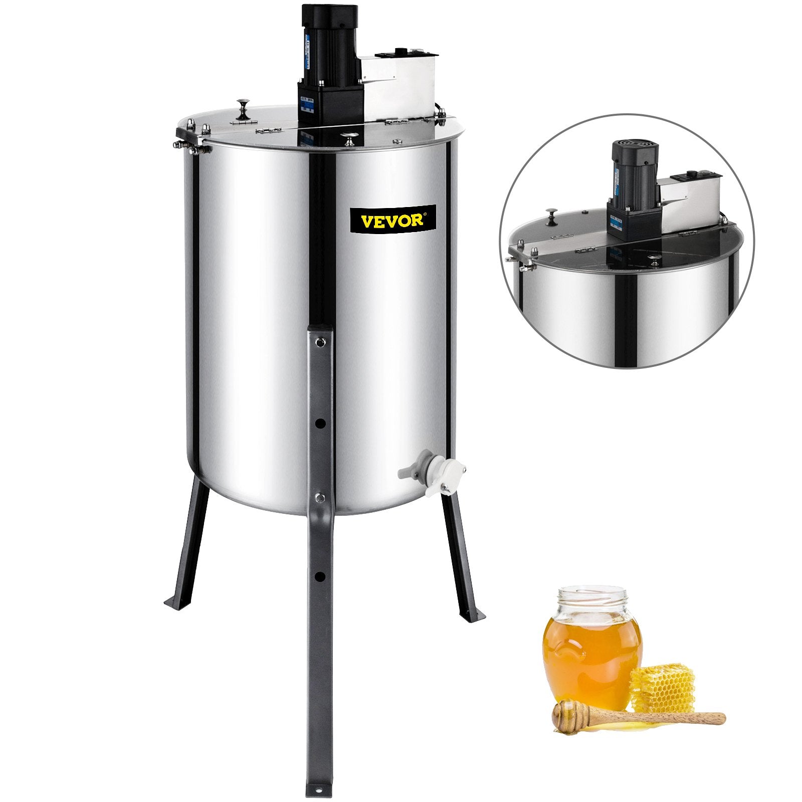 4 Frame Electric Honey Extractor Beekeeping 120 W Motor 2 Clear Lids V952-S-4XXDDYMJ0000001V3