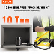 10 Ton Hydraulic Knockout Punch Kit, 1/2" to 2" Conduit Hole Cutter Set, KO Tool Kits with Puncher 6 Piece, V952-S10T240CR16MM3UYFV0