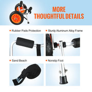 Foldable Kayak Cart Canoe Boat Carrier 250lbs Load with 10'' Solid Tires V952-S250LBS10INCHUJK2V0