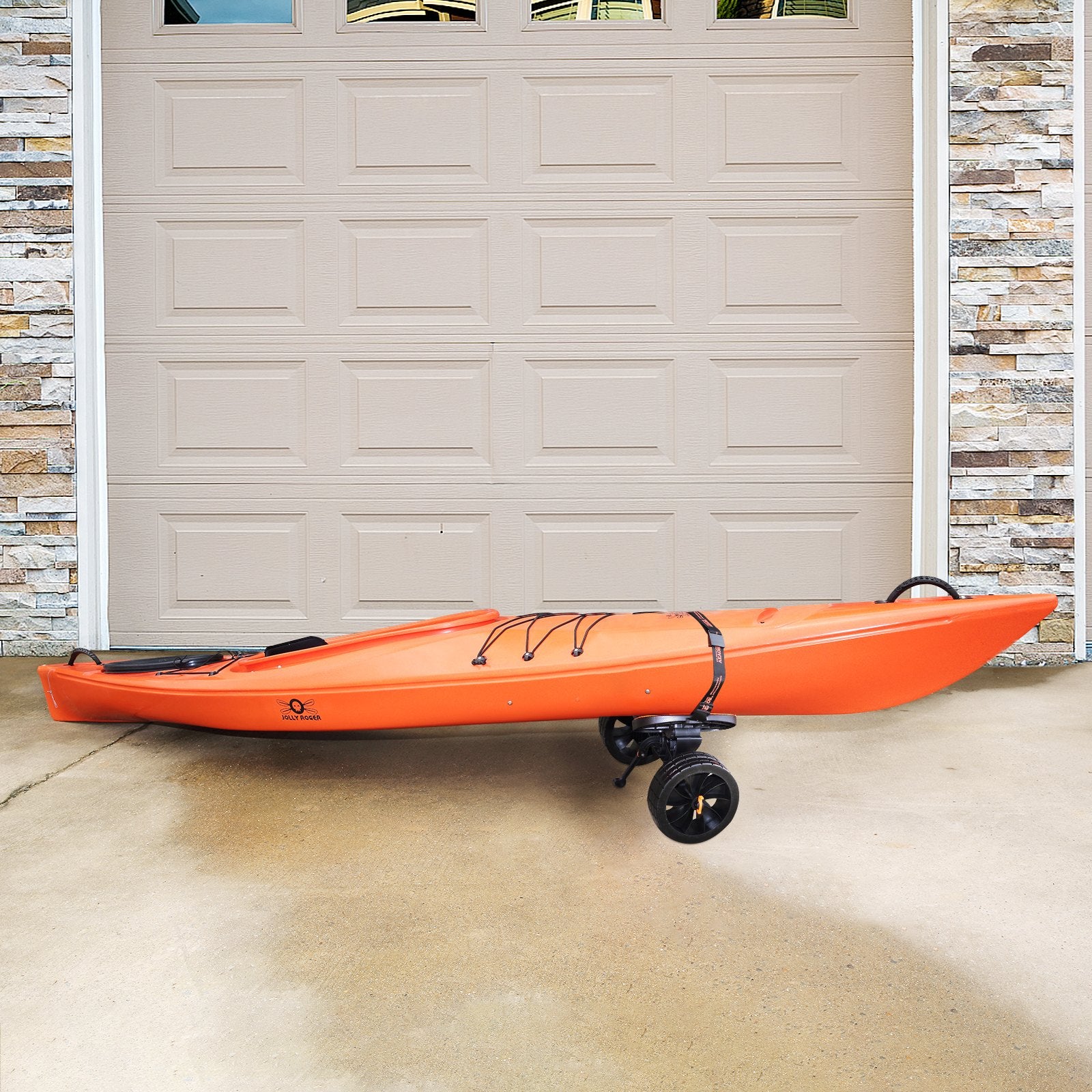 Adjustable Kayak Cart Canoe Boat Carrier 320lbs Load with 10'' Solid Tires V952-S320LBS10INCHRSSKV0