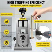 Wire Stripping Machine, 1.5-40 mm Drill Powered, Manual Copper Stripper w Heat Treated Steel Ultra Long V952-S420W15MM38MM1LM9V0