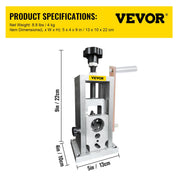Wire Stripping Machine, 1.5-40 mm Drill Powered, Manual Copper Stripper w Heat Treated Steel Ultra Long V952-S420W15MM38MM1LM9V0