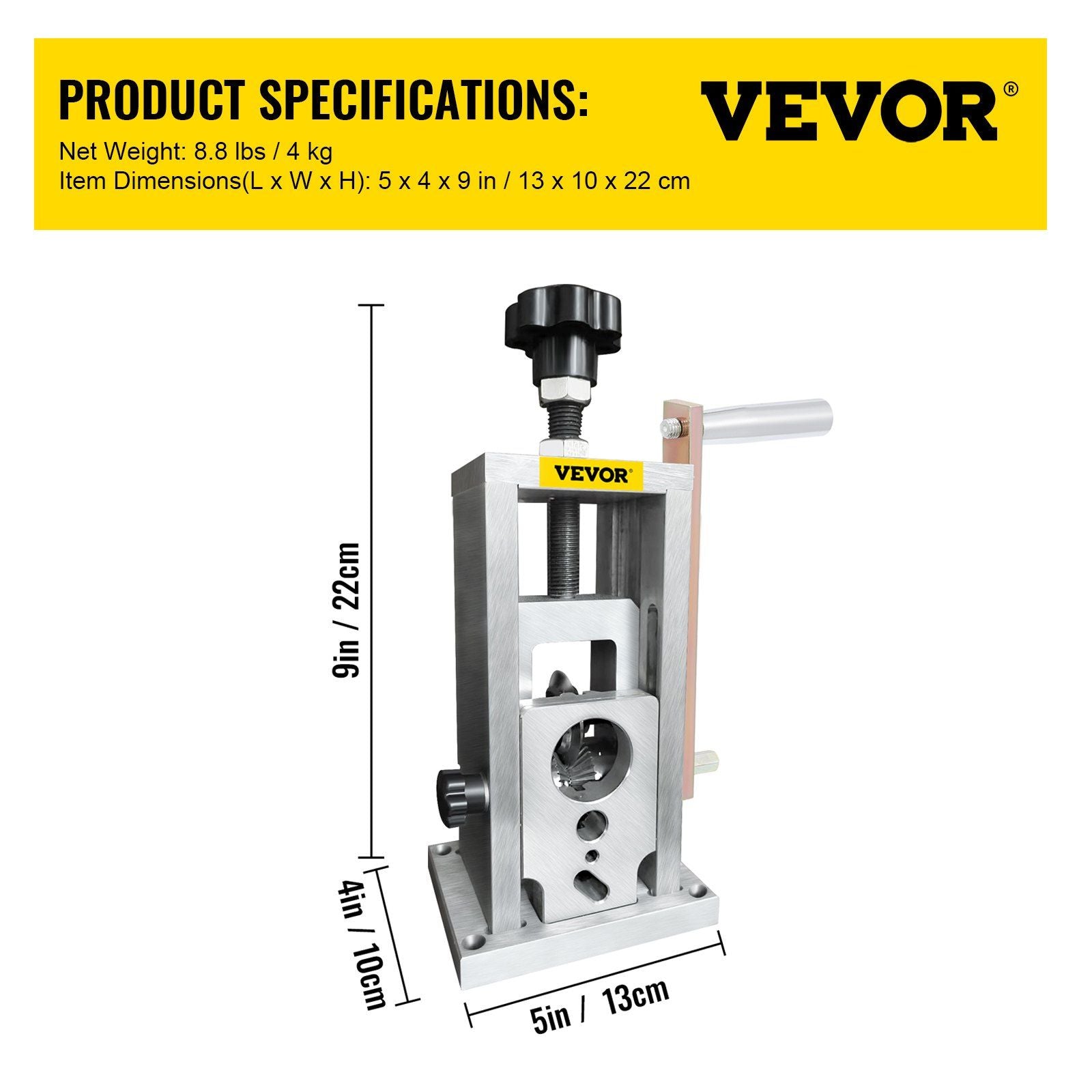Wire Stripping Machine, 1.5-40 mm Drill Powered, Manual Copper Stripper w Heat Treated Steel Ultra Long V952-S420W15MM38MM1LM9V0