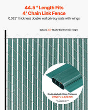 Bottom Locking Privacy Slats, Double-Wall Vertical Bottom-Locking Slats with Wings for Chain-Link Fence, V952-SBDYYSBTSBDYG4UFTV0