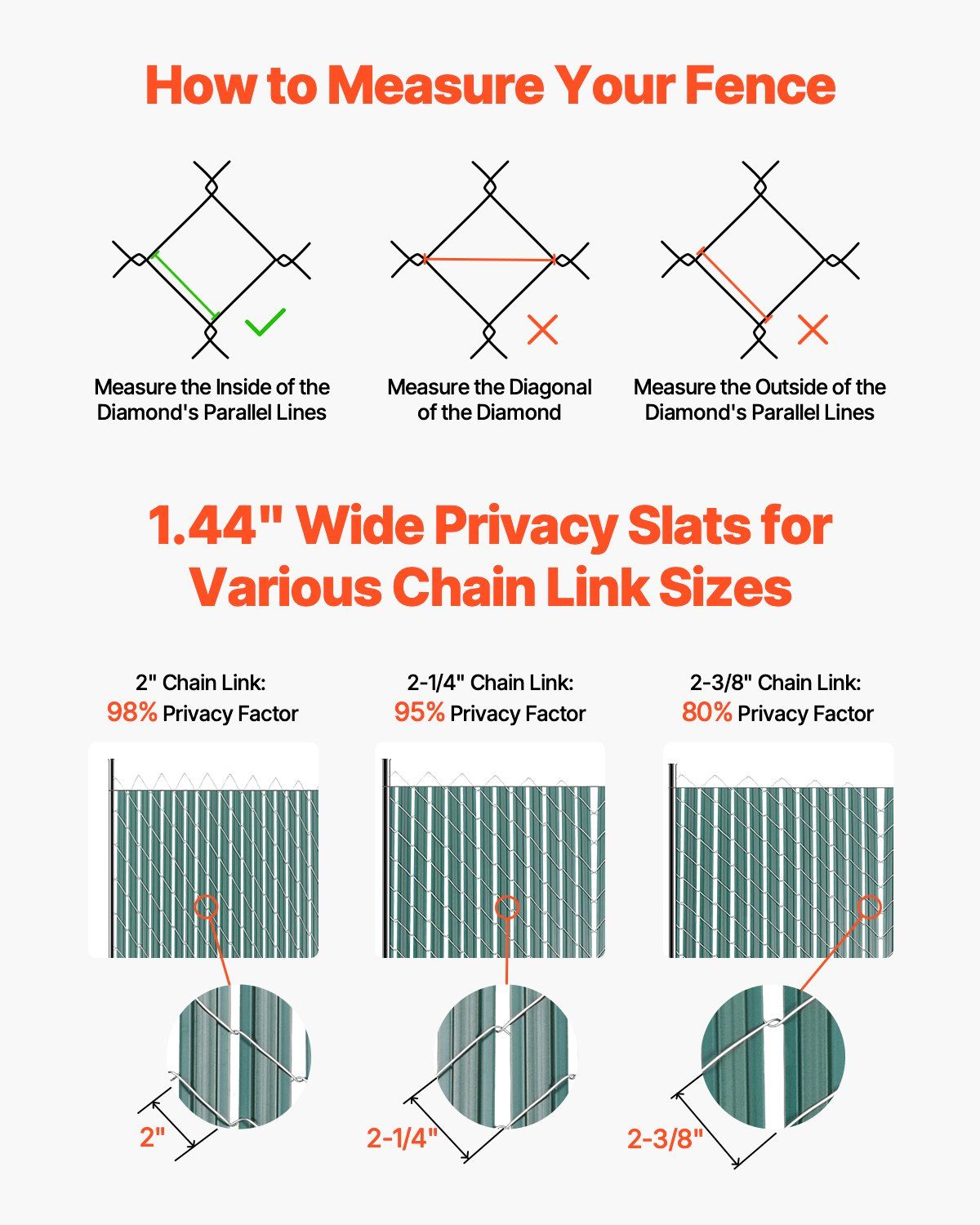 Bottom Locking Privacy Slats, Double-Wall Vertical Bottom-Locking Slats with Wings for Chain-Link Fence, V952-SBDYYSBTSBDYG4UFTV0