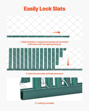 Bottom Locking Privacy Slats, Double-Wall Vertical Bottom-Locking Slats with Wings for Chain-Link Fence, V952-SBDYYSBTSBDYG4UFTV0