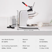 Ice Crushers Machine, 220lbs Per Hour Electric Snow Cone Maker with 4 Blades, 300W Electric Ice Crusher with V952-SBJBXS220300WSNSVV3