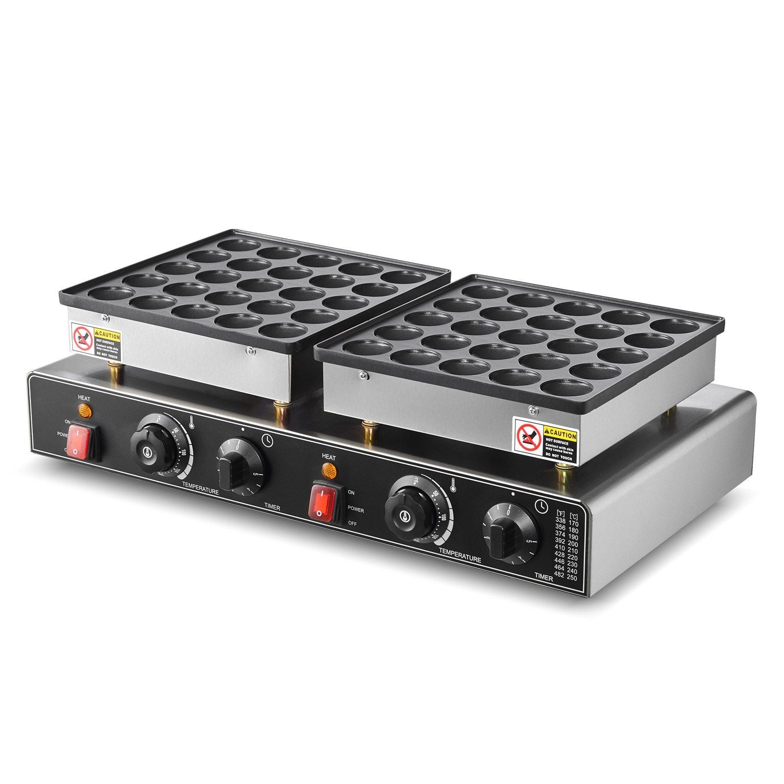 50PCS Mini Dutch Pancake Maker, Non-stick Stainless Steel Dorayaki Baker, 1800W Commercial Electric V952-SBJNP-543-50X0001002V3
