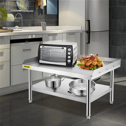 Stainless Steel Equipment Grill Stand, 122 x 76 x 61cm Stainless Table, Grill Stand Table with Adjustable V952-SBSKTBD4830INXAETV0