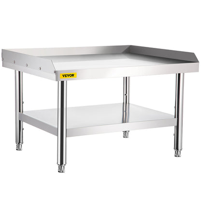 Stainless Steel Equipment Grill Stand, 122 x 76 x 61cm Stainless Table, Grill Stand Table with Adjustable V952-SBSKTBD4830INXAETV0