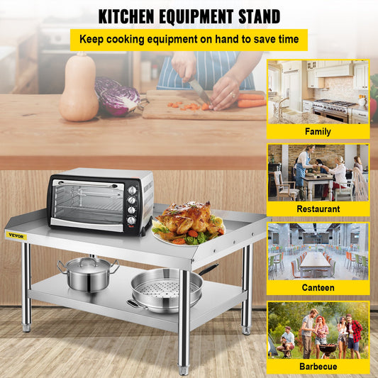Stainless Steel Equipment Grill Stand, 152x76x61 cm Stainless Table, Grill Stand Table with Adjustable V952-SBSKTBD6030INLDMMV0