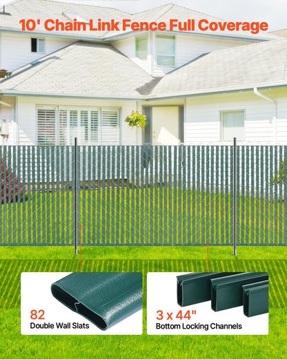 Bottom Locking Privacy Slats, Double-Wall Vertical Bottom-Locking Slats for Chain-Link Fence, High-Density V952-SBYSBTSBPE4F2D64PV0