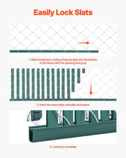 Bottom Locking Privacy Slats, Double-Wall Vertical Bottom-Locking Slats for Chain-Link Fence, High-Density V952-SBYSBTSBPE4F2D64PV0