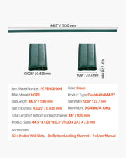 Bottom Locking Privacy Slats, Double-Wall Vertical Bottom-Locking Slats for Chain-Link Fence, High-Density V952-SBYSBTSBPE4F2D64PV0