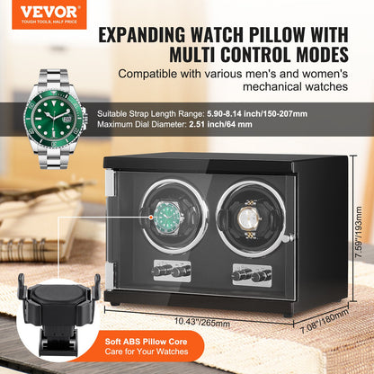 Watch Winder, Dual Watch Winder for Men's and Women's Automatic Watch, with 2 Super Quiet Japanese Mabuchi V952-SBZDSLH2Z0001PWIXV3