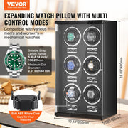 Watch Winder, Watch Winder for 6 Men's and Women's Automatic Watches, with 6 Super Quiet Japanese Mabuchi V952-SBZDSLH6Z0009EZVIV3