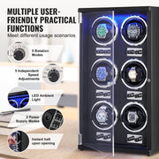 Watch Winder, Watch Winder for 6 Men's and Women's Automatic Watches, with 6 Super Quiet Japanese Mabuchi V952-SBZDSLH6Z0009EZVIV3