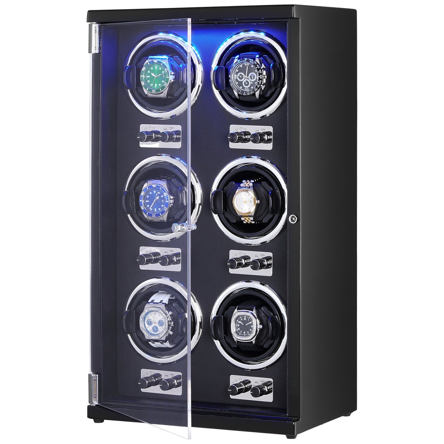 Watch Winder, Watch Winder for 6 Men's and Women's Automatic Watches, with 6 Super Quiet Japanese Mabuchi V952-SBZDSLH6Z0009EZVIV3
