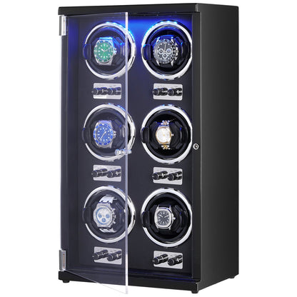 Watch Winder, Watch Winder for 6 Men's and Women's Automatic Watches, with 6 Super Quiet Japanese Mabuchi V952-SBZDSLH6Z0009EZVIV3