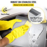 32 x 30 x 2.5 Inch Washing Machine Pan 18 GA Thickness 304 Stainless Steel Heavy Duty Compact Washer Drip V952-SC32X30X2YC000001V0