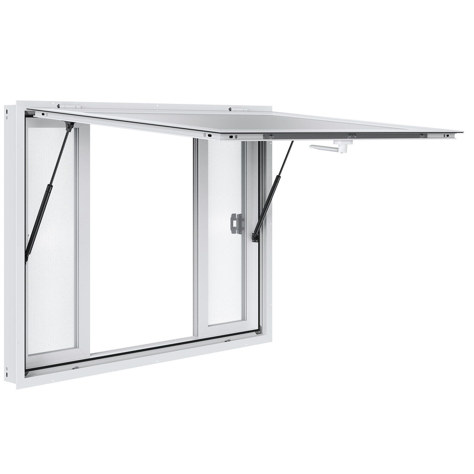 Concession Window 48"x36", Aluminum Alloy Food Truck Service Window with 4 Horizontal Sliding Windows & V952-SCFWCK36X48IIEGMJV0