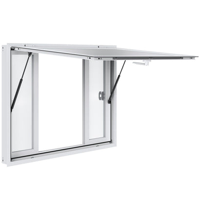 Concession Window 48"x36", Aluminum Alloy Food Truck Service Window with 4 Horizontal Sliding Windows & V952-SCFWCK36X48IIEGMJV0