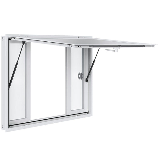 Concession Window 48"x36", Aluminum Alloy Food Truck Service Window with 4 Horizontal Sliding Windows & V952-SCFWCK36X48IIEGMJV0
