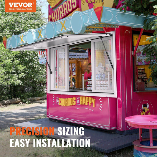 Concession Window 48"x36", Aluminum Alloy Food Truck Service Window with 4 Horizontal Sliding Windows & V952-SCFWCK36X48IIEGMJV0