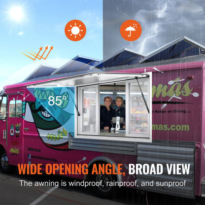 Concession Window 48"x36", Aluminum Alloy Food Truck Service Window with 4 Horizontal Sliding Windows & V952-SCFWCK36X48IIEGMJV0