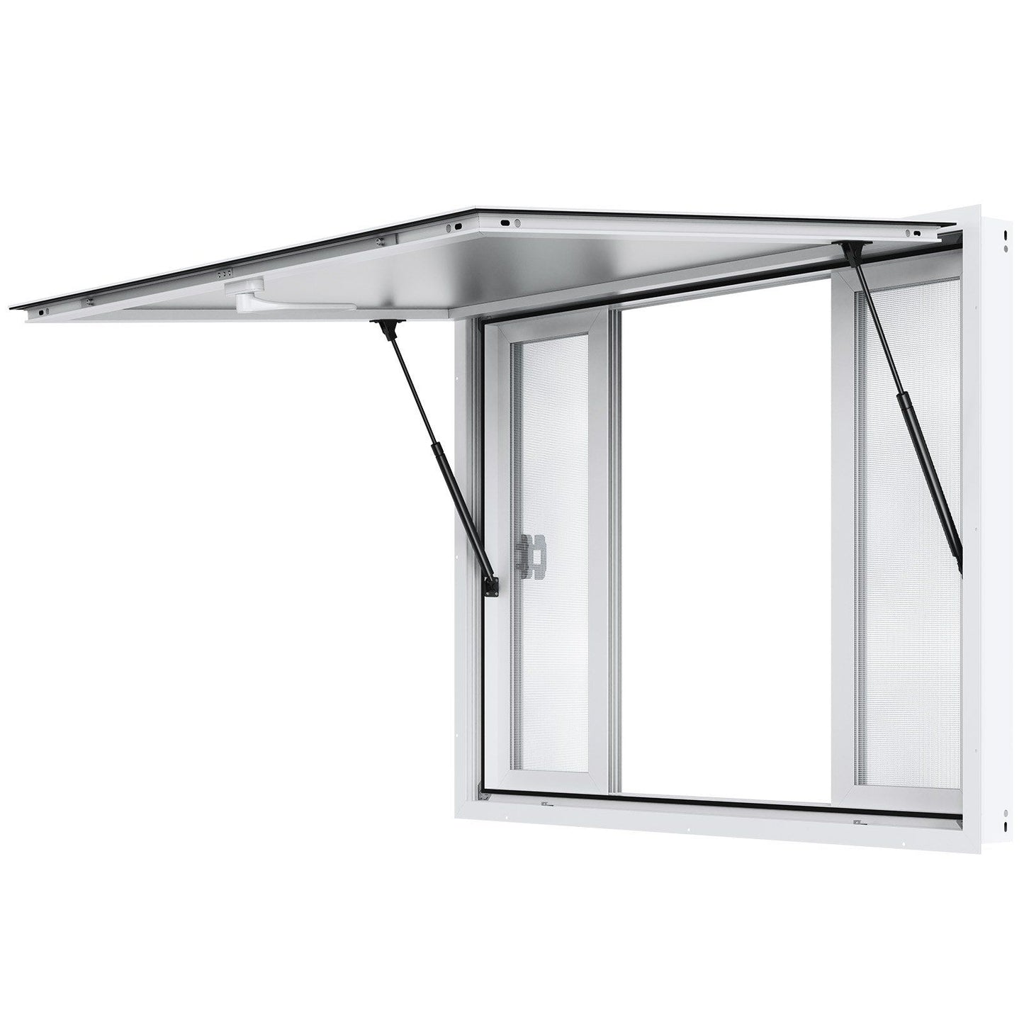 Concession Window 48"x36", Aluminum Alloy Food Truck Service Window with 4 Horizontal Sliding Windows & V952-SCFWCK36X48IIEGMJV0