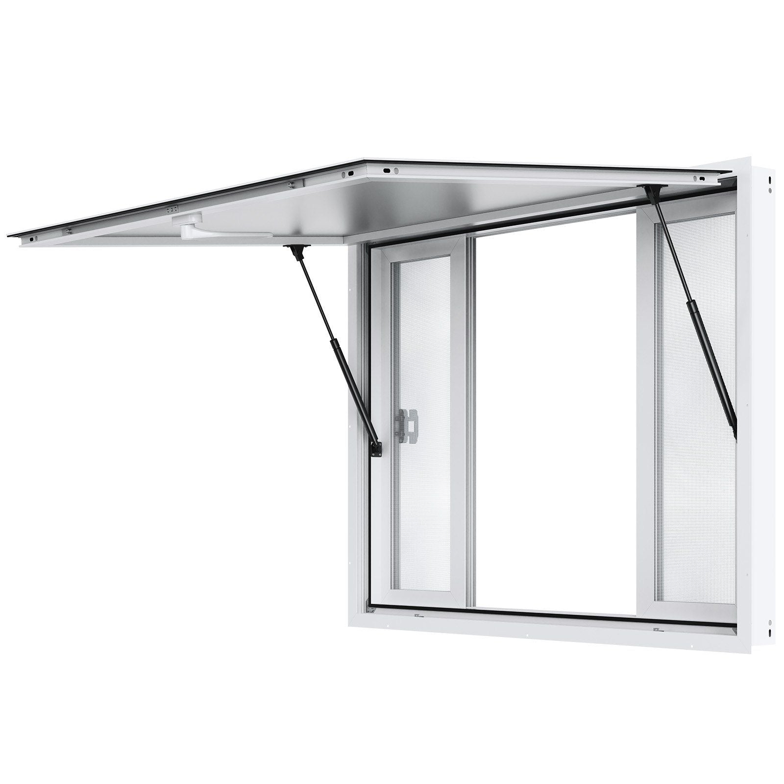 Concession Window 48"x36", Aluminum Alloy Food Truck Service Window with 4 Horizontal Sliding Windows & V952-SCFWCK36X48IIEGMJV0