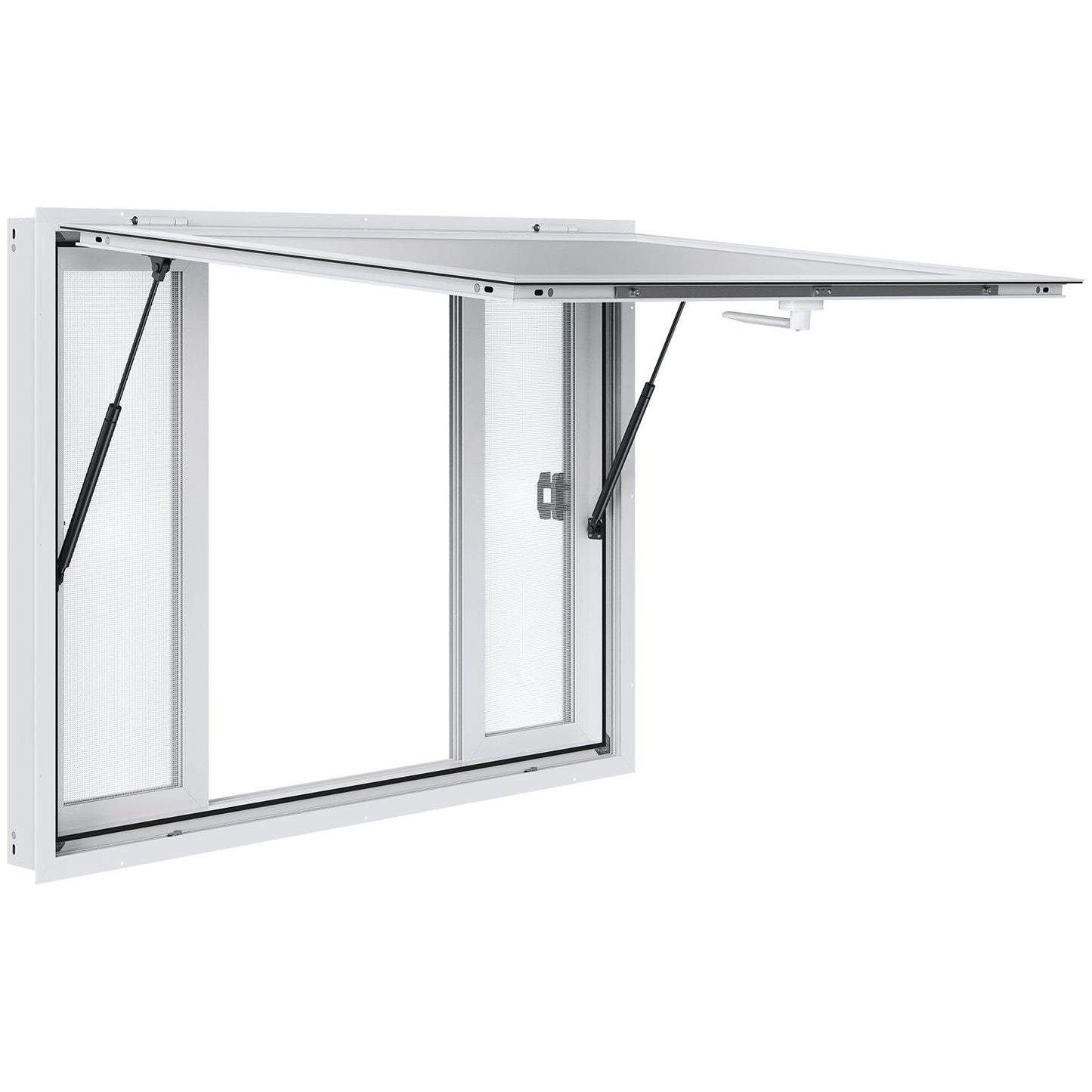 Concession Window for Food Truck, 1220x915 mm Aluminum Alloy Service Window, Up to 85 Degrees Serving Window V952-SCFWCK4836YCMH67OV0