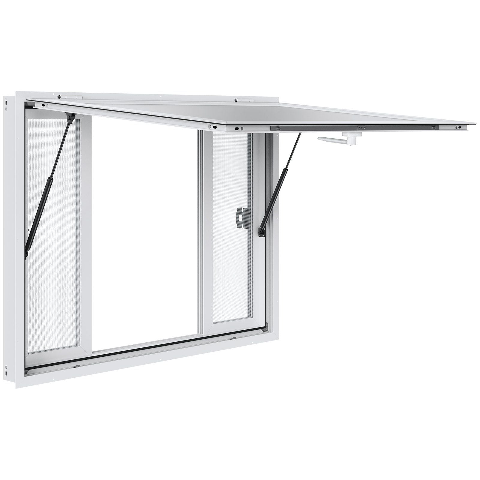 Concession Window for Food Truck, 1220x915 mm Aluminum Alloy Service Window, Up to 85 Degrees Serving Window V952-SCFWCK4836YCMH67OV0