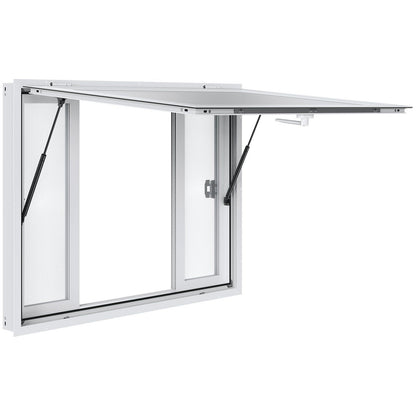 Concession Window for Food Truck, 1220x915 mm Aluminum Alloy Service Window, Up to 85 Degrees Serving Window V952-SCFWCK4836YCMH67OV0