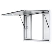 Concession Window for Food Truck, 1220x915 mm Aluminum Alloy Service Window, Up to 85 Degrees Serving Window V952-SCFWCK4836YCMH67OV0