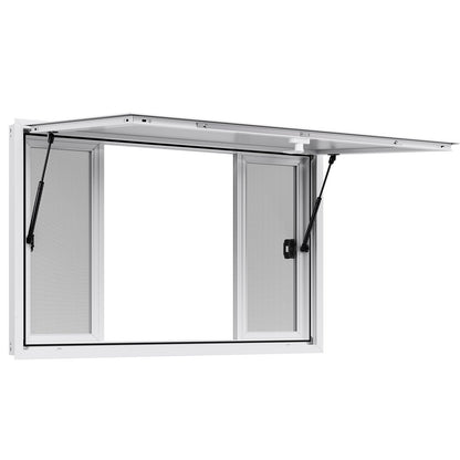 Concession Window 1346x838 mm, Aluminum Alloy Service Window for Food Truck, Up to 85 Degrees Stand Serving V952-SCFWCK5333YC3THT4001V0