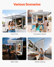 Concession Window 1346x838 mm, Aluminum Alloy Service Window for Food Truck, Up to 85 Degrees Stand Serving V952-SCFWCK5333YC3THT4001V0