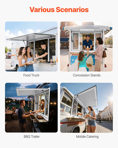 Concession Window 1346x838 mm, Aluminum Alloy Service Window for Food Truck, Up to 85 Degrees Stand Serving V952-SCFWCK5333YC3THT4001V0
