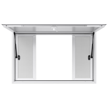 Concession Window 1346x838 mm, Aluminum Alloy Service Window for Food Truck, Up to 85 Degrees Stand Serving V952-SCFWCK5333YC3THT4001V0