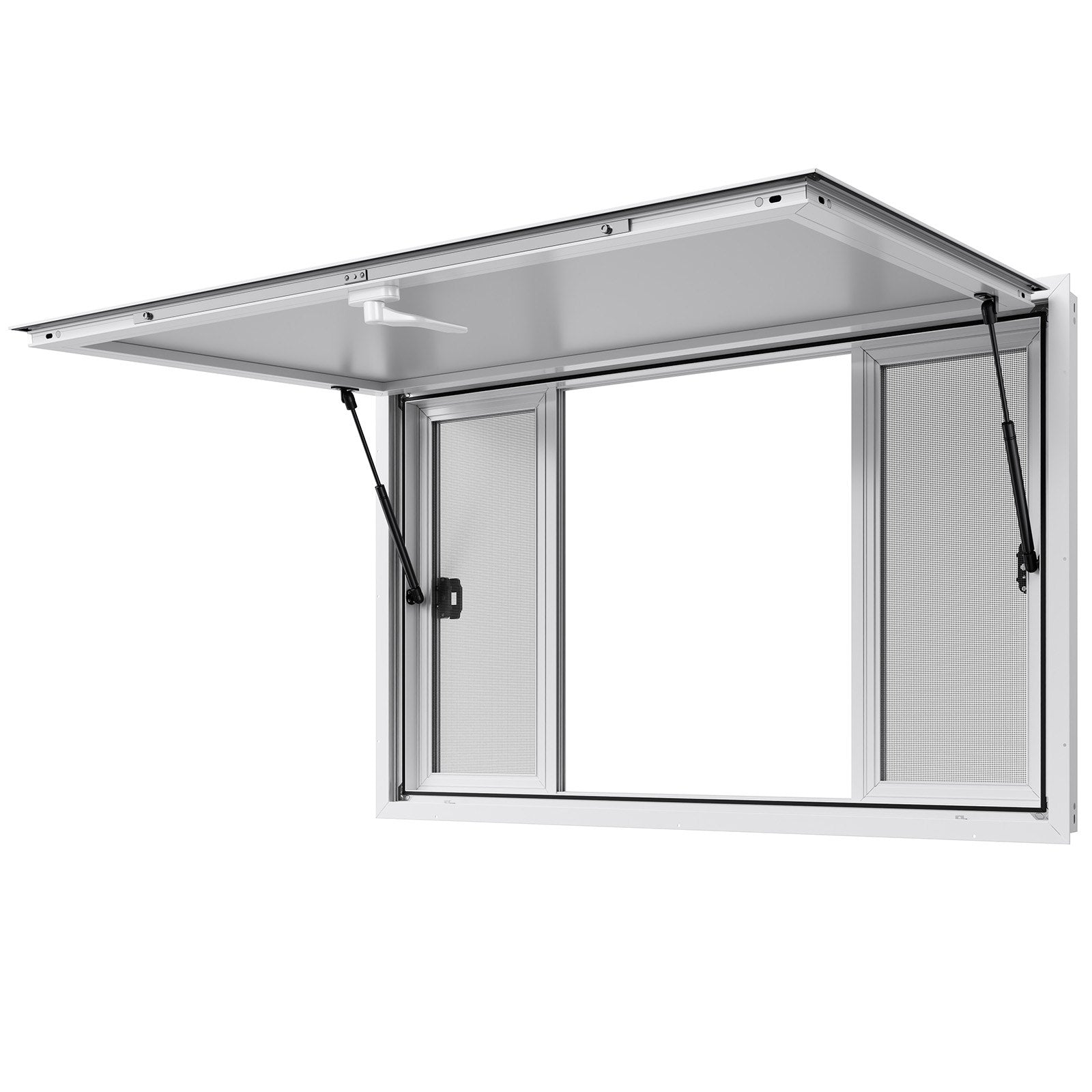 Concession Window 1346x838 mm, Aluminum Alloy Service Window for Food Truck, Up to 85 Degrees Stand Serving V952-SCFWCK5333YC3THT4001V0