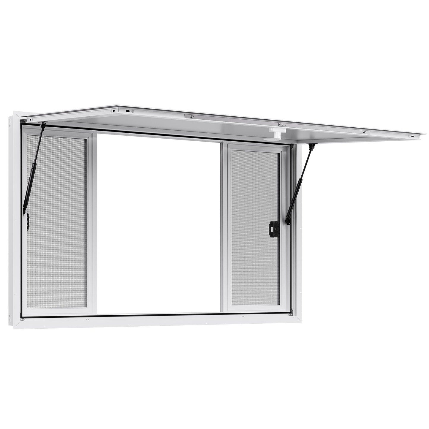 Concession Window 1524x915 mm, Aluminum Alloy Service Window for Food Truck, Up to 85 Degrees Stand Serving V952-SCFWCK6036YCSVAAR001V0