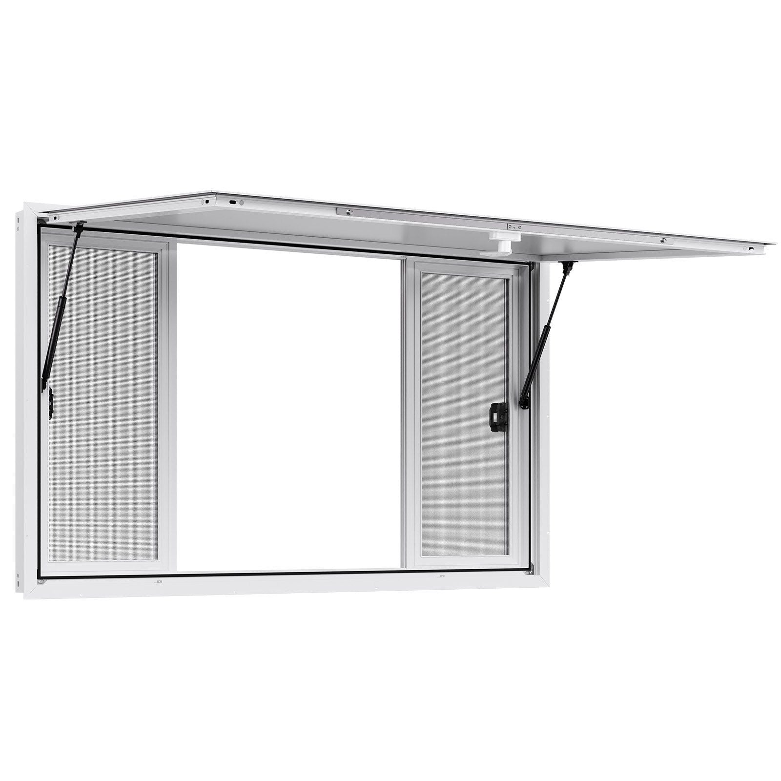 Concession Window 1524x915 mm, Aluminum Alloy Service Window for Food Truck, Up to 85 Degrees Stand Serving V952-SCFWCK6036YCSVAAR001V0