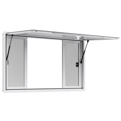Concession Window 1524x915 mm, Aluminum Alloy Service Window for Food Truck, Up to 85 Degrees Stand Serving V952-SCFWCK6036YCSVAAR001V0