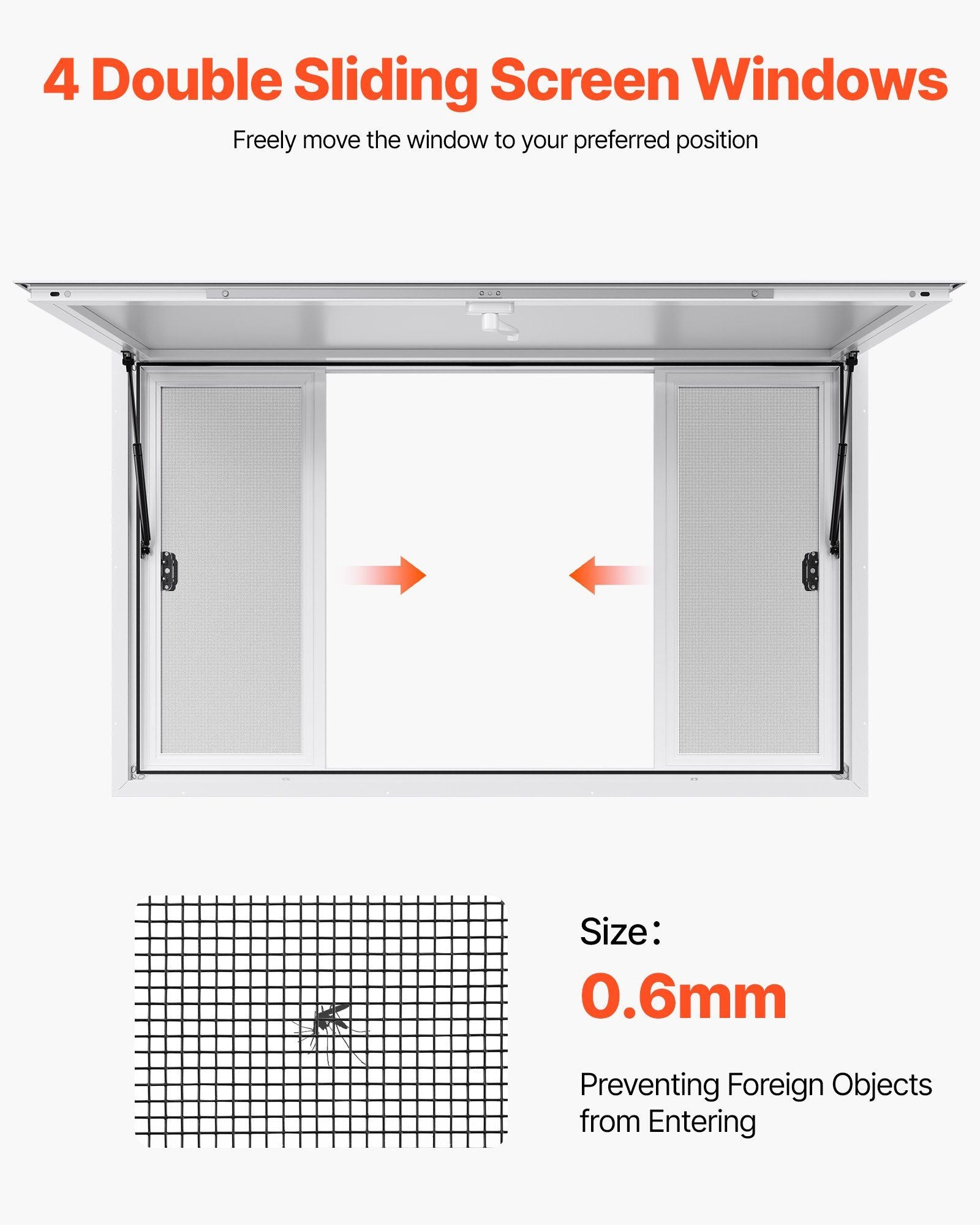 Concession Window 1524x915 mm, Aluminum Alloy Service Window for Food Truck, Up to 85 Degrees Stand Serving V952-SCFWCK6036YCSVAAR001V0