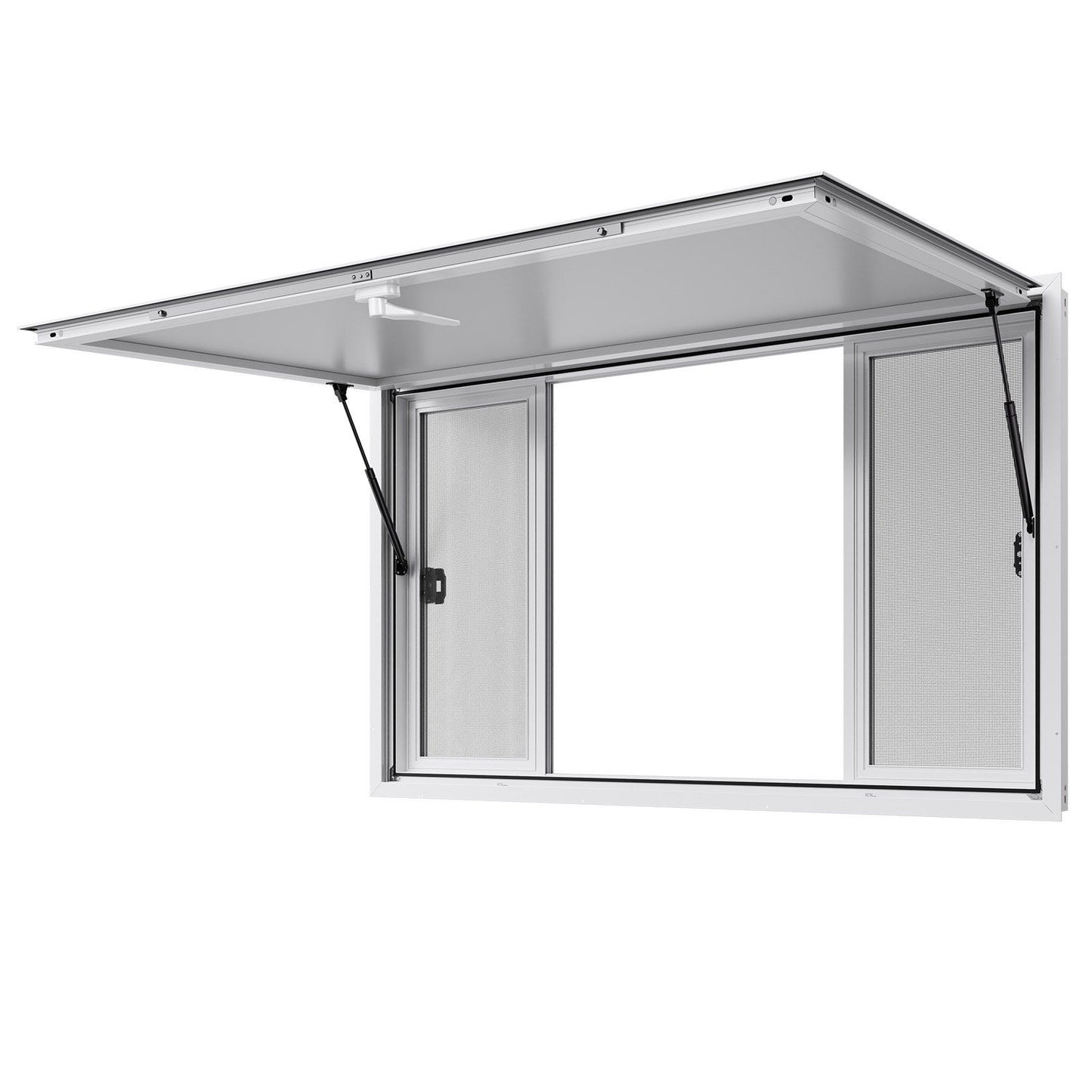 Concession Window 1524x915 mm, Aluminum Alloy Service Window for Food Truck, Up to 85 Degrees Stand Serving V952-SCFWCK6036YCSVAAR001V0