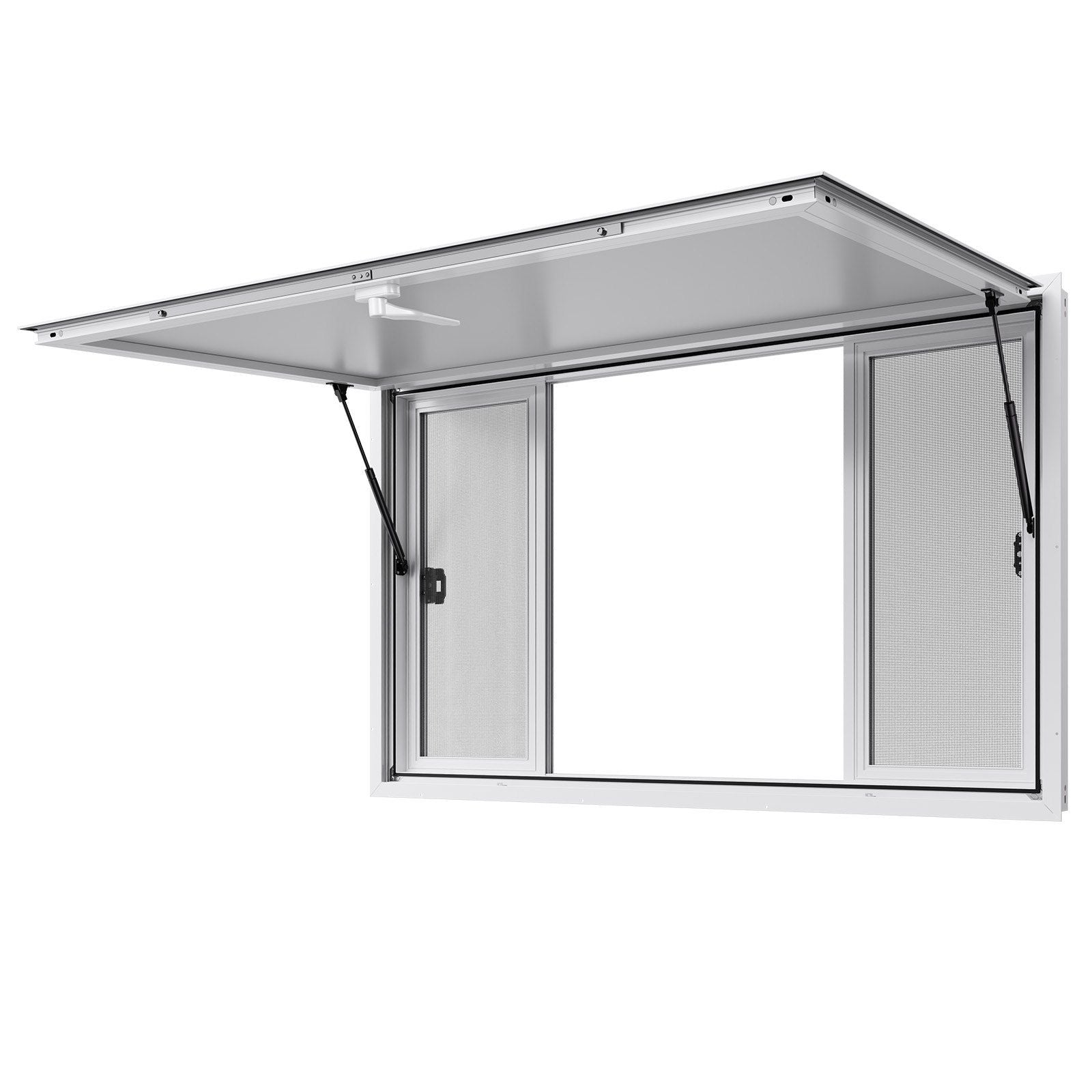 Concession Window 1524x915 mm, Aluminum Alloy Service Window for Food Truck, Up to 85 Degrees Stand Serving V952-SCFWCK6036YCSVAAR001V0